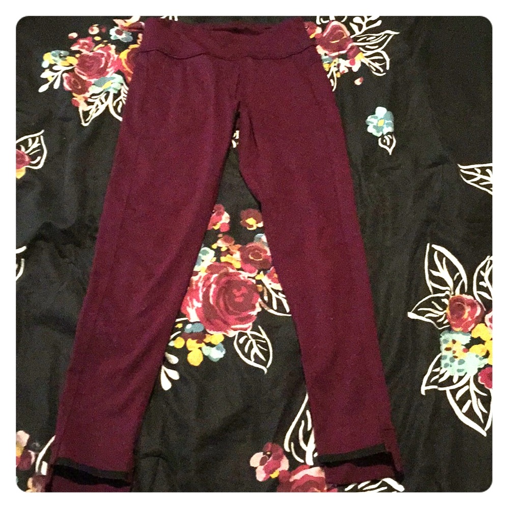 Burgundy Leggings From Pink